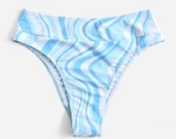 Fluid Pattern High Waisted Bikini Bottom