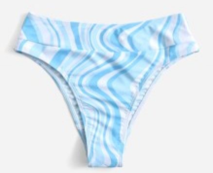 Fluid Pattern High Waisted Bikini Bottom