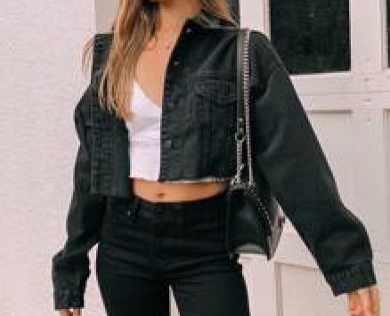 Frayed Cropped Denim Trucker Jacket