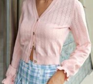 Frill Cuff Button Front Cardigan