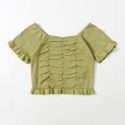 Frill Trim Crop Knit Top