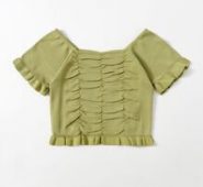 Frill Trim Crop Knit Top