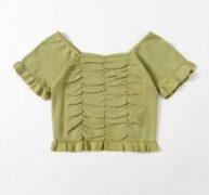 Frill Trim Crop Knit Top