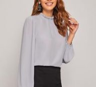 Frilled Neck Bishop Sleeve Blouse