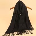 Fringe Hem Solid Scarf