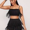 Fringe Overlay Cami Top & Shorts