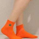 Frog Embroidered Crew Socks