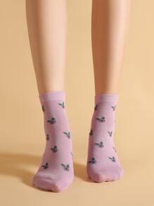 Fruit Print Crew Socks