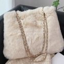 Fuzzy Shoulder Tote Bag