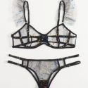 Galaxy Ruffle Sheer Mesh Lingerie Set