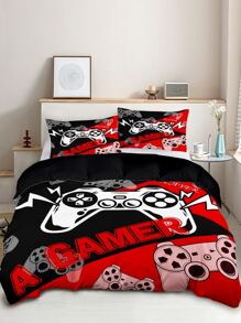 Gamepad Print Duvet Cover Set Without Filler