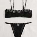 Garment Eyelets Solid Lingerie Set