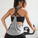 Geo Print Backless Sports Tank Top