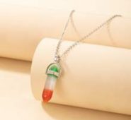 Geo Stone Pendant Chain Necklace