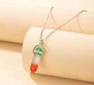 Geo Stone Pendant Chain Necklace