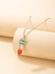 Geo Stone Pendant Chain Necklace