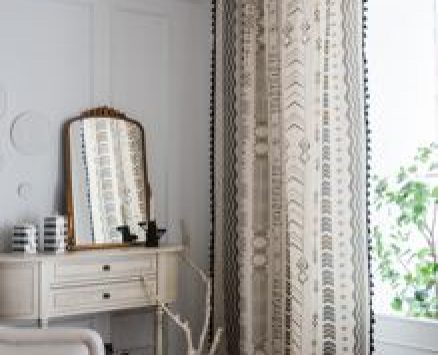 Geometric Pattern Single Panel Curtain