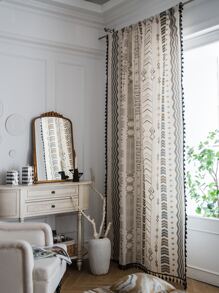 Geometric Pattern Single Panel Curtain