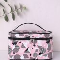 Geometric Pattern Square Makeup Bag