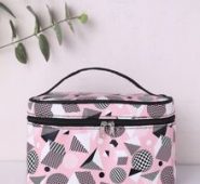 Geometric Pattern Square Makeup Bag