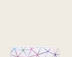 Geometric Print Zip Around Purse