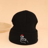 Gesture Embroidery Knit Beanie