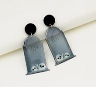 Ghost Graphic Drop Earrings