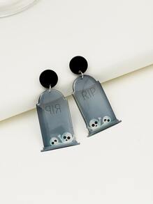 Ghost Graphic Drop Earrings