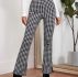 Gingham High-Rise Flare Leg Pants
