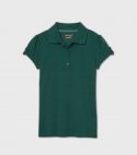 Girls’ Short Sleeve Interlock Uniform Polo Shirt – Cat & Jack Dark Green XS