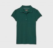 Girls’ Short Sleeve Interlock Uniform Polo Shirt – Cat & Jack Dark Green XS