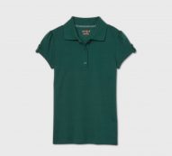 Girls’ Short Sleeve Interlock Uniform Polo Shirt – Cat & Jack Dark Green XS