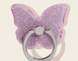 Glitter Butterfly Phone Ring