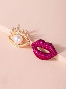 Glitter Lips & Eye Charm Earrings