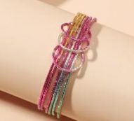 Glitter Ring Linked Bracelet