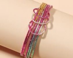 Glitter Ring Linked Bracelet