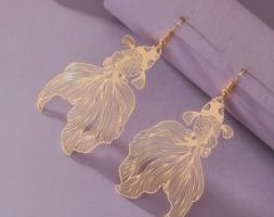 Goldfish Charm Drop Earrings