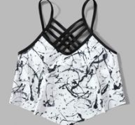 Graphic Criss Cross Bikini Top