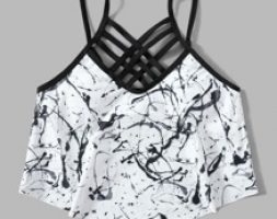 Graphic Criss Cross Bikini Top