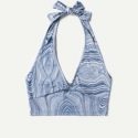 Graphic Knot Ribbed Halter Top