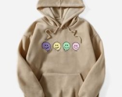 Graphic Pocket Drawstring Hoodie