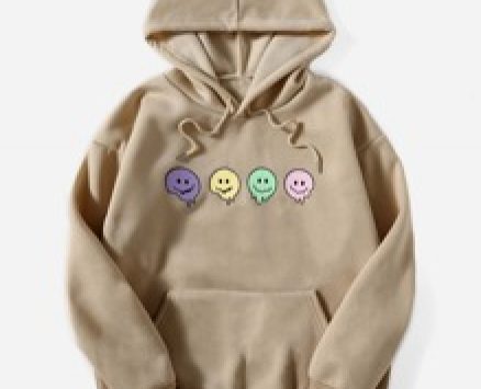 Graphic Pocket Drawstring Hoodie
