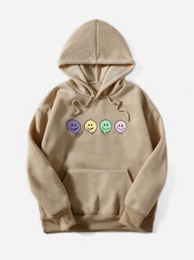 Graphic Pocket Drawstring Hoodie