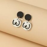 Graphic Round Drop Earrings