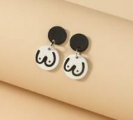 Graphic Round Drop Earrings