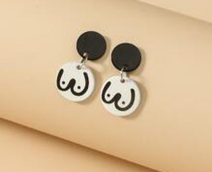 Graphic Round Drop Earrings