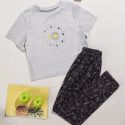 Graphic Tee & Allover Print Pants PJ Set