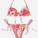 Graphic Tie Side Bikini Swimsuit