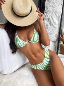 Graphic Underwire Bikini Swimsuit