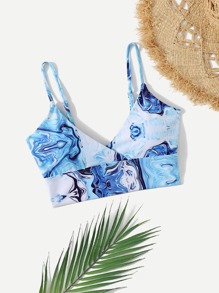 Graphic Wrap Bikini Top